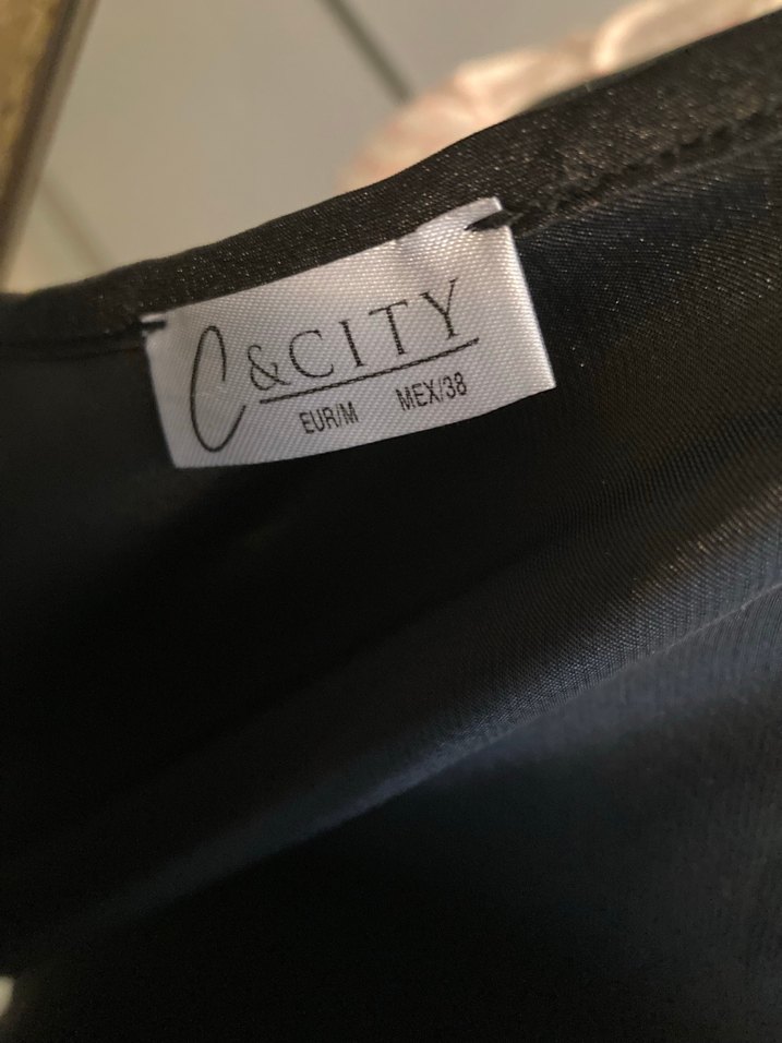 Siyah Askılı Saten Gecelik - Görsel 2