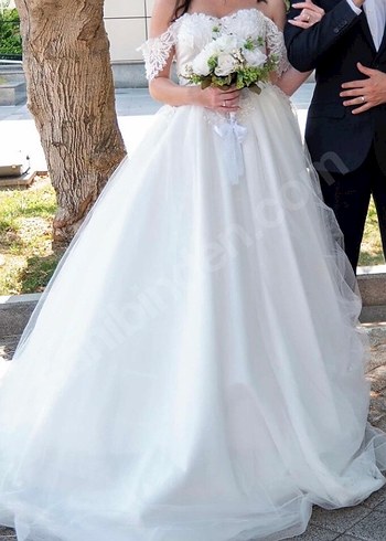 Beyaz Straplez Helen Gelinlik - Görsel 3