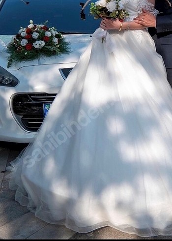 Beyaz Straplez Helen Gelinlik - Görsel 2