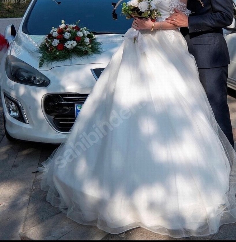 Beyaz Straplez Helen Gelinlik - Görsel 2