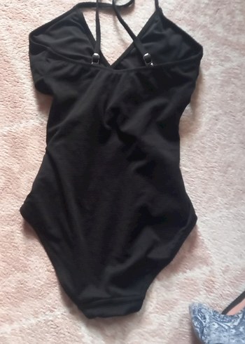 Siyah Strappy Kadın Mayo - Görsel 5