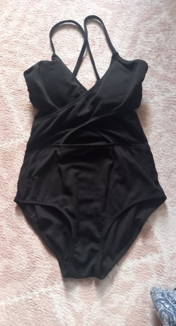 Siyah Strappy Kadın Mayo - Görsel 4