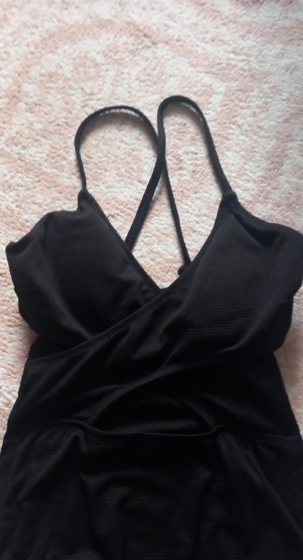 Siyah Strappy Kadın Mayo - Görsel 3