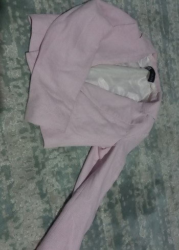 Pembe Mini Kadın Blazer Ceket - Görsel 2