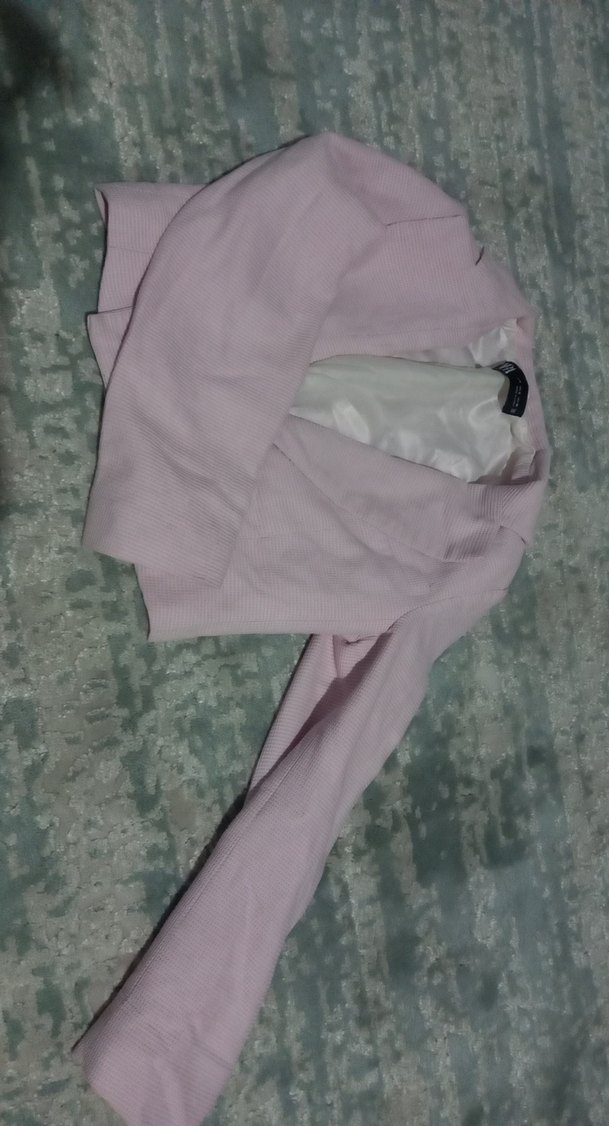 Pembe Mini Kadın Blazer Ceket - Görsel 2