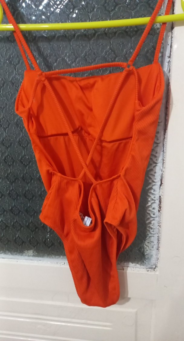 Kırmızı Fermuarlı Kadın Monokini - Görsel 2