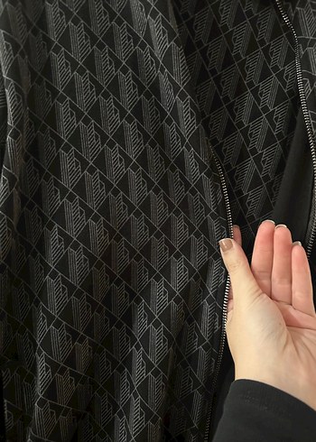 A kalite lacostSiyah Yılan Desenli Fermuarlı Erkek eşofman takım - Görsel 3