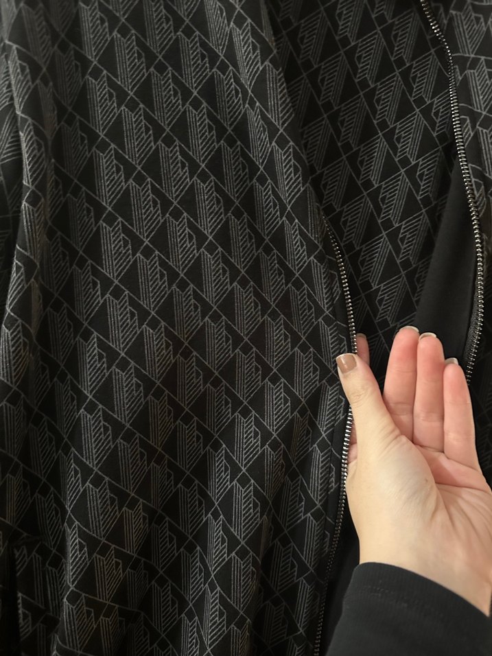 A kalite lacostSiyah Yılan Desenli Fermuarlı Erkek eşofman takım - Görsel 3