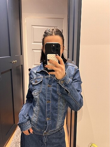 m Beden Y2k Denim Kot Ceket Gömlek Jean