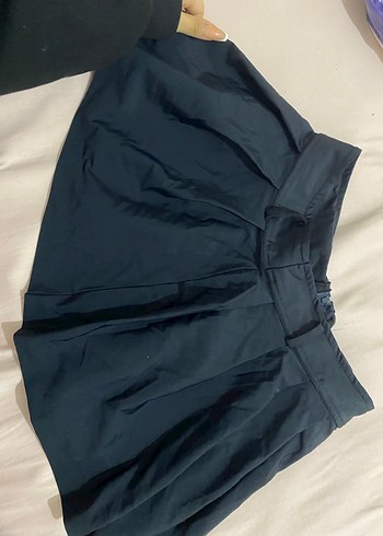 Lacivert Piliseli Mini Etek - Görsel 3