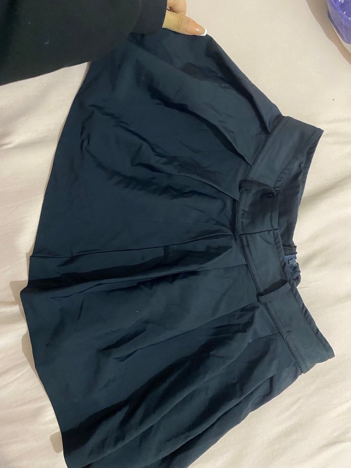 Lacivert Piliseli Mini Etek - Görsel 3