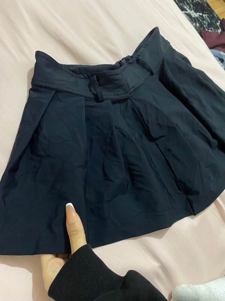 Lacivert Piliseli Mini Etek - Görsel 2