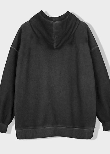 Nakışlı Siyah Kapüşonlu Goth Kadın hırka - Görsel 5