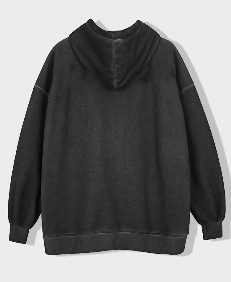 Nakışlı Siyah Kapüşonlu Goth Kadın hırka - Görsel 5