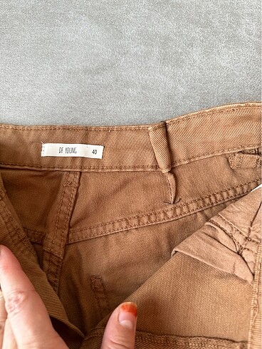 40 Beden camel Renk Kanvas jean pantolon