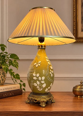 American Vintage Vintage Yesil Seramik Masa Lambasi