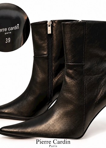 Pierre Cardin Siyah Deri Bilek Bot