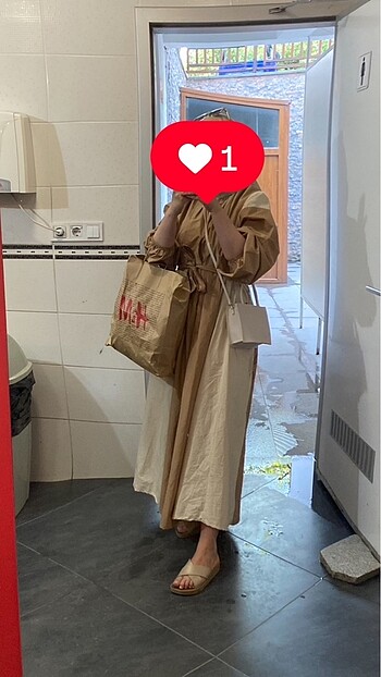 diğer Beden kahverengi Renk Krem Kahve Kadın Elbise Standart