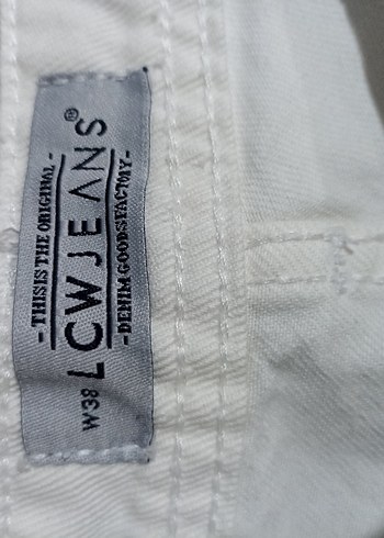 erkek beyaz kot şort - Görsel 3