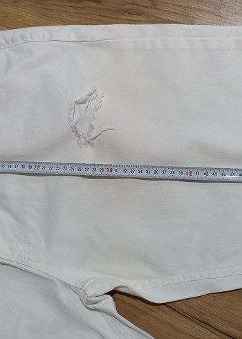 erkek beyaz kot şort - Görsel 6