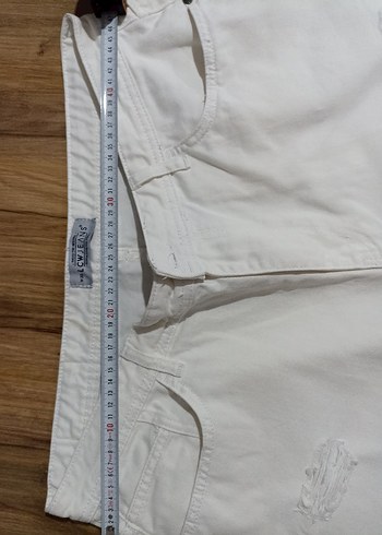 erkek beyaz kot şort - Görsel 7