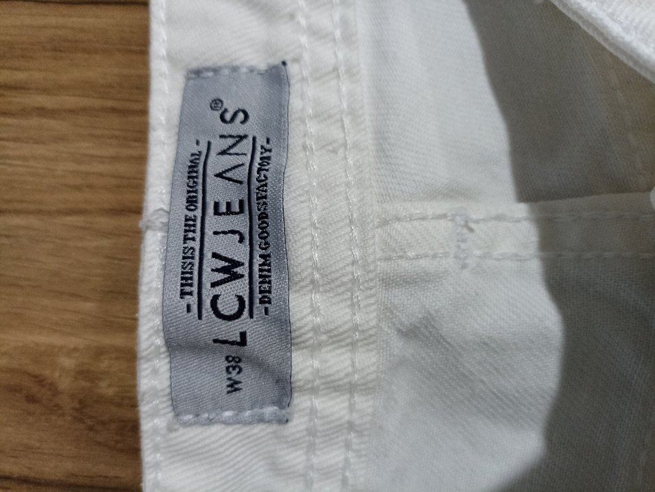 erkek beyaz kot şort - Görsel 3