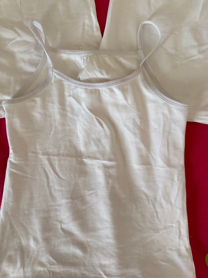 Beyaz Kız Çocuk Atlet 3'lü Paket - Görsel 2