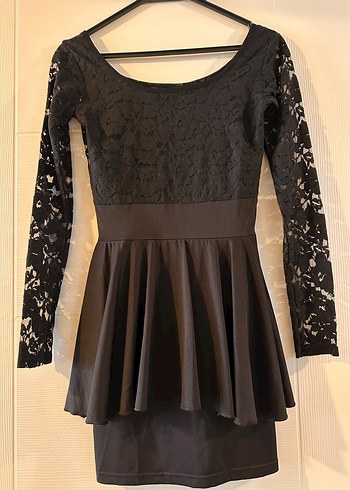 Uzun Kollu Siyah Dantel Gotik Elbise - Görsel 4