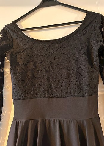 Uzun Kollu Siyah Dantel Gotik Elbise - Görsel 2