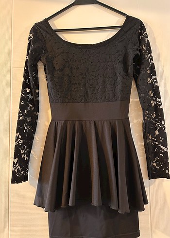 Uzun Kollu Siyah Dantel Gotik Elbise - Görsel 5