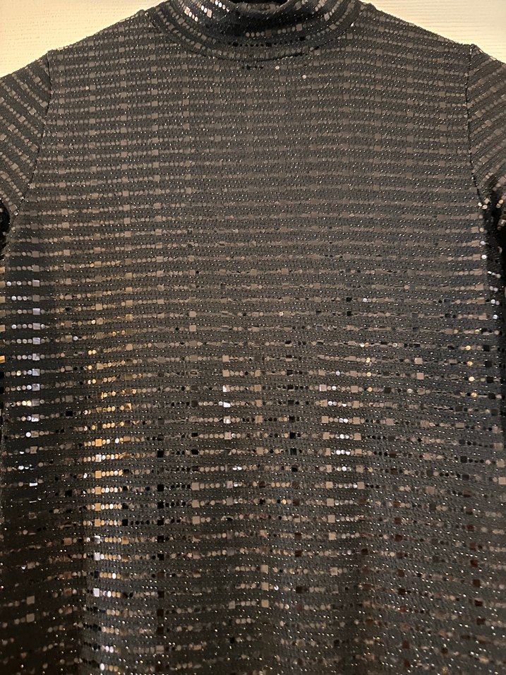 Siyah Payetli Uzun Kollu Abiye Elbise - Görsel 2