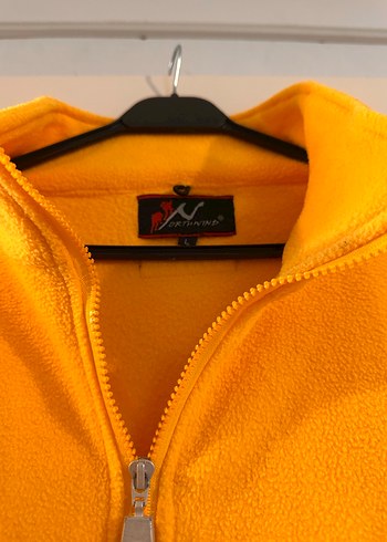 Sarı Fermuarlı Erkek Polar Sweatshirt - Görsel 4