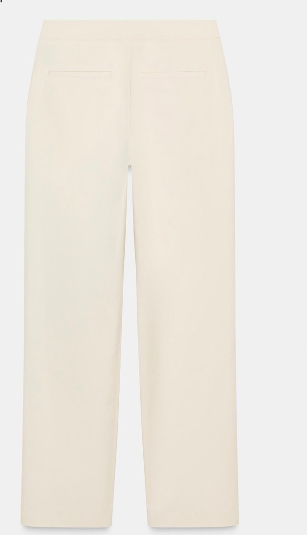 Zara Düğmeli Bej Kadın Kumaş Pantolon - Görsel 3