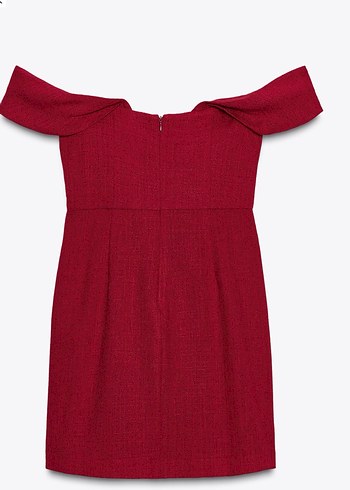 Zara kırmızı mini elbise - Görsel 3