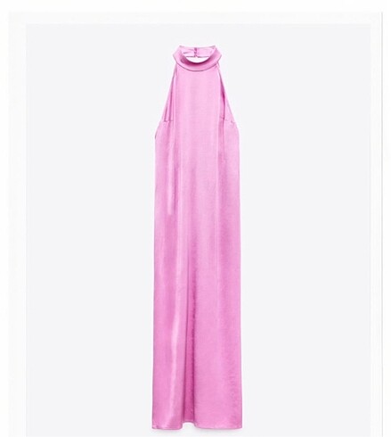 Zara Pembe Zara Saten Elbise