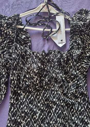 38 Beden Topshop Siyah kare Yaka elbise
