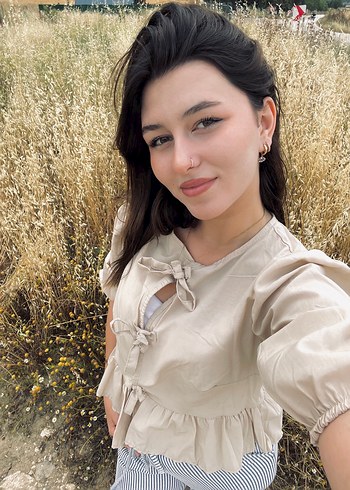 m Beden Bej Bohem Midi Bluz Halter Yaka
