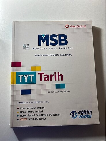 Tyt Tarih MSB Eğitim Vadisi yayınları