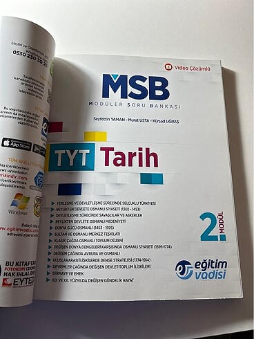  Beden Renk Tyt Tarih MSB Eğitim Vadisi yayınları