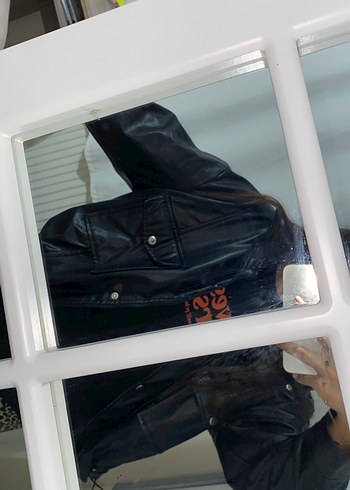 Kadın Siyah Deri  Ceket - Görsel 2