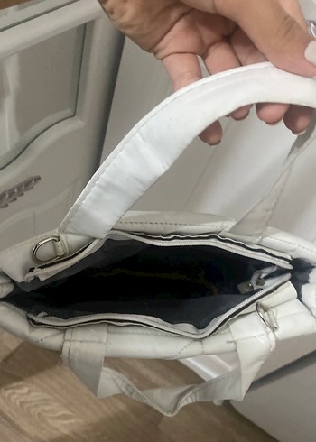 Beyaz Fermuarlı Kadın Çanta - Görsel 2