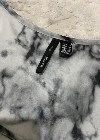 Gri Batik Desenli Uzun Kesim bluz - Görsel 2