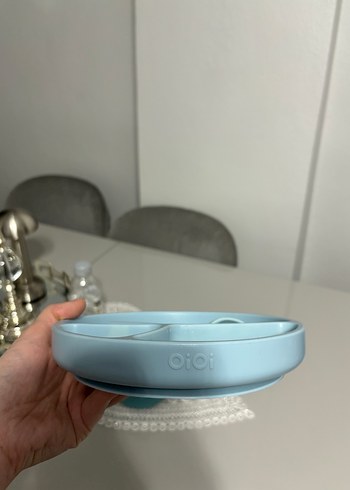 Bebek Bölmeli Mavi Tabak ve  kaşık kase  dahil 3 ürün taşta - Görsel 5