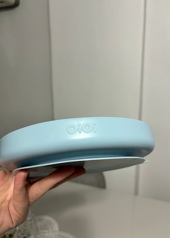 Bebek Bölmeli Mavi Tabak ve  kaşık kase  dahil 3 ürün taşta - Görsel 4