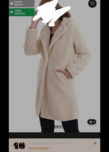 Trendyol & Milla Bej Midi Boy Peluş Kadın Kaban
