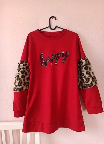 Diğer Kırmızı leopar detaylı sweatshirt 