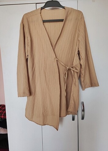 38 Beden camel Renk Kimono takım 
