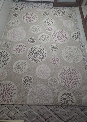 Açık Pembe Çiçek Desenli Modern Halı - Görsel 2