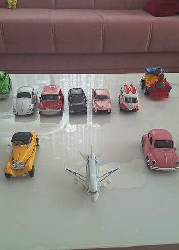 Renkli Mini Oyuncak Arabalar ve Uçak Seti - Görsel 12