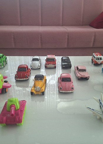 Renkli Mini Oyuncak Arabalar ve Uçak Seti - Görsel 14